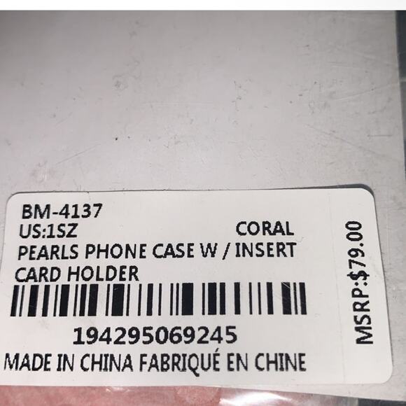 NIP-Badgley Mischka Coral Pearls Strap Phone Case NWT - Picture 4 of 6